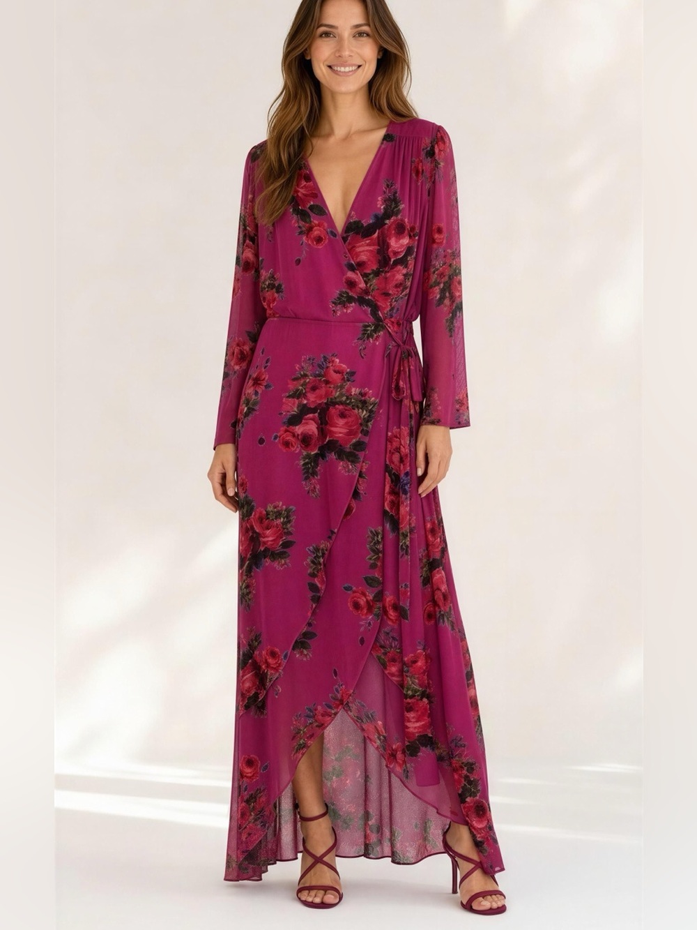 betsey johnson hot pink dress Y2K Betsey Johnson Pink Silk Sequin Floral Strapless Mini Party Dress 0